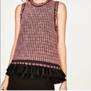Zara Sleeveless Fringe Top